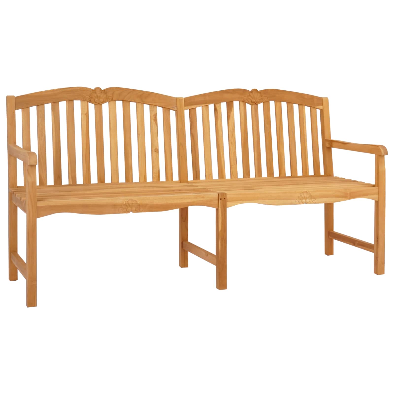 vidaXL Handcarved Rose Bench 180.5 x 60 x 96 cm Solid Teak Wood - Brown