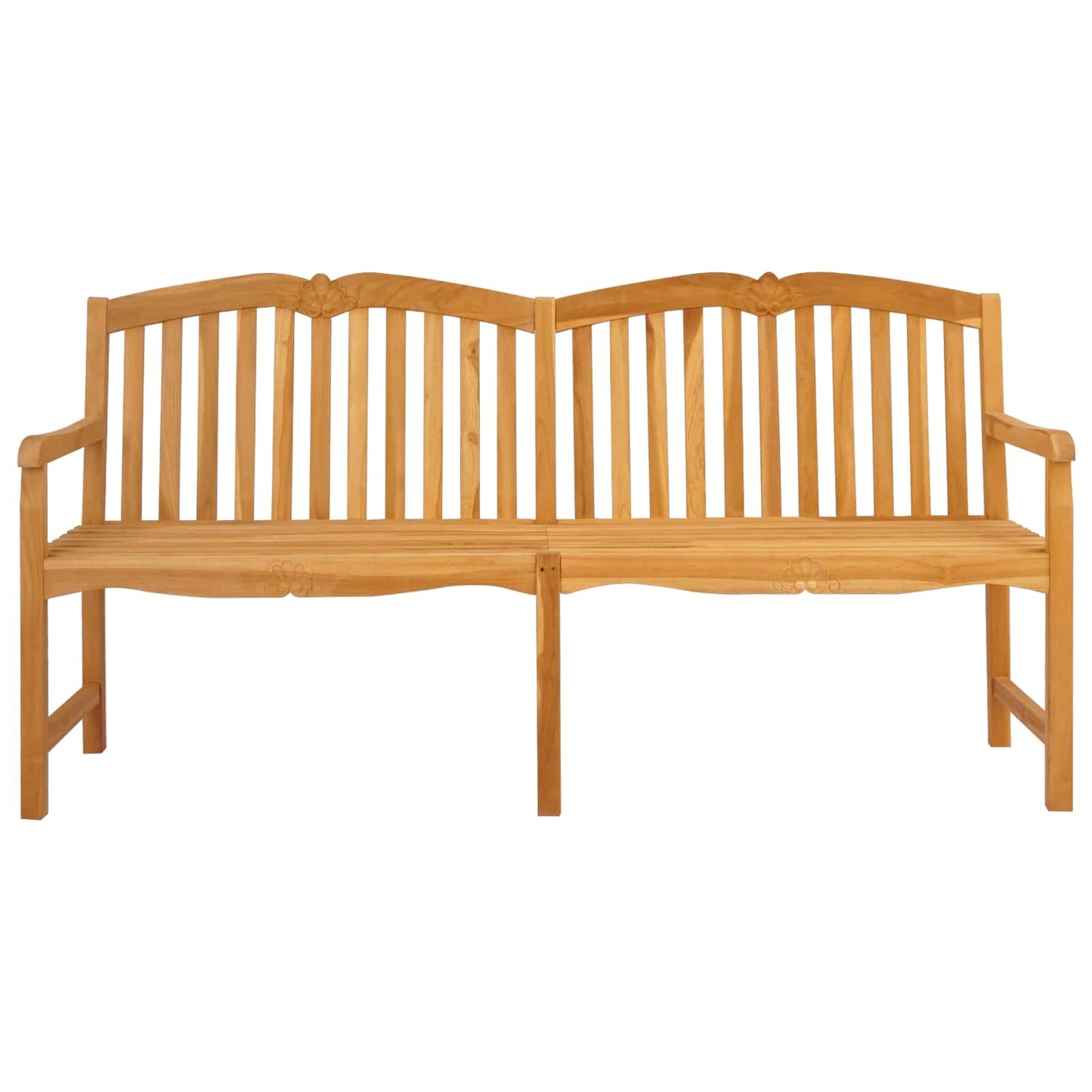 vidaXL Handcarved Rose Bench 180.5 x 60 x 96 cm Solid Teak Wood - Brown
