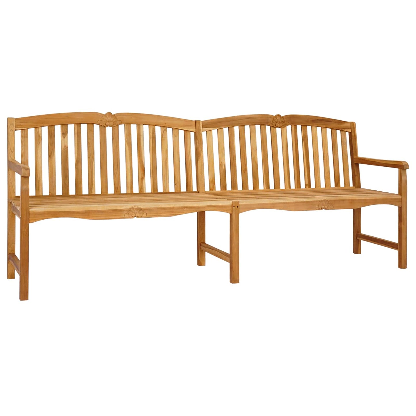 vidaXL Handcarved Rose Bench 228 x 61 x 94.5 cm Solid Teak Wood - Brown