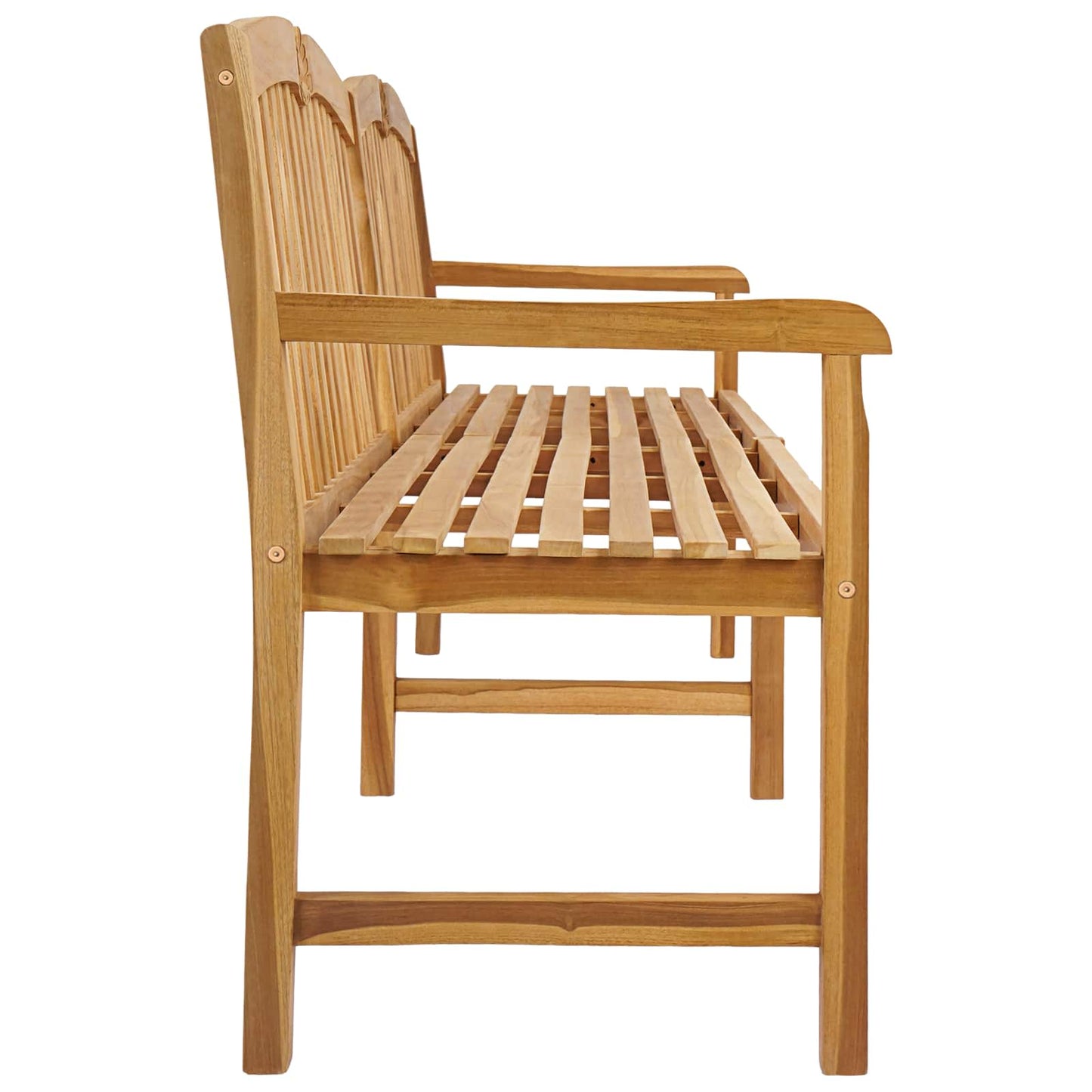 vidaXL Handcarved Rose Bench 228 x 61 x 94.5 cm Solid Teak Wood - Brown