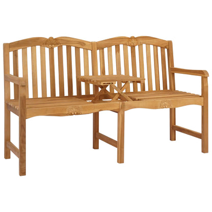 vidaXL Handcarved Rose Bench 155 x 60 x 94 cm Solid Teak Wood Natural - Brown