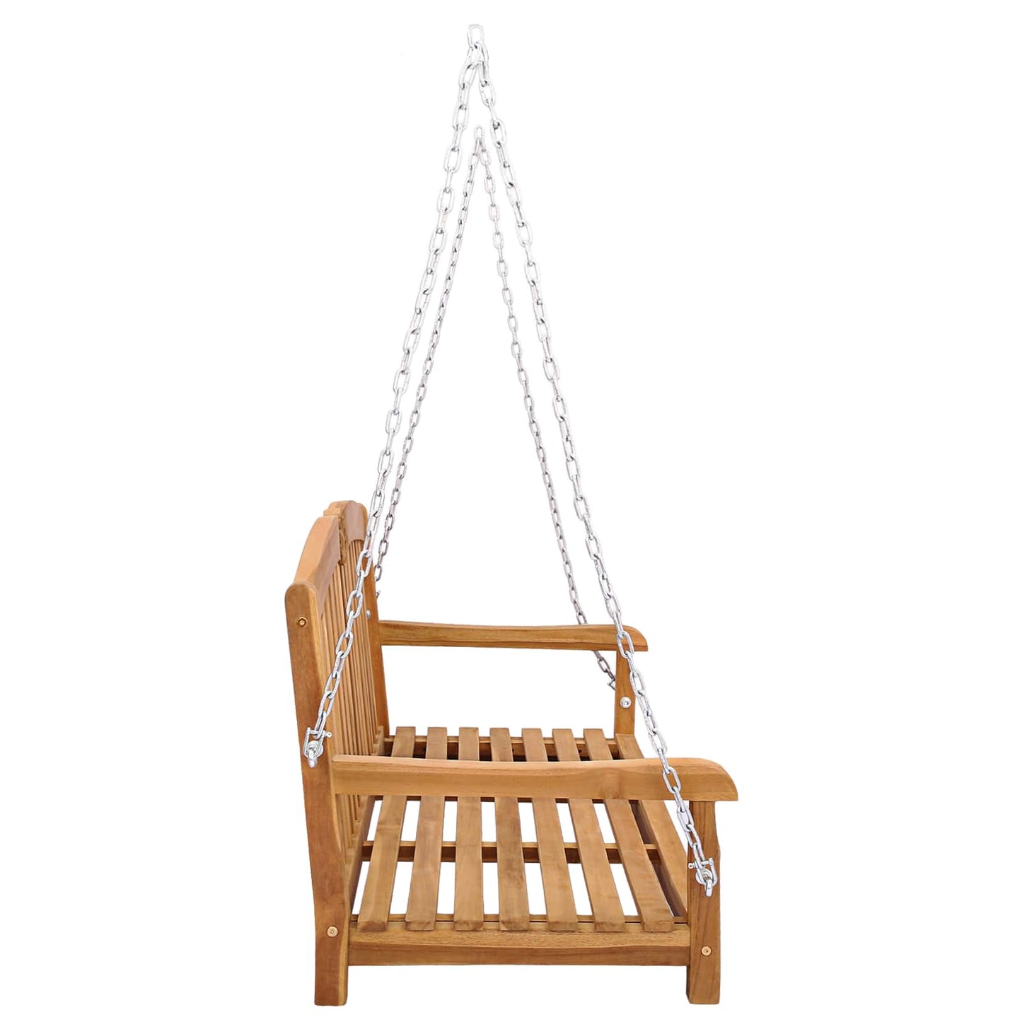 vidaXL Swing Bench 114 x 60 x 60.5 cm Solid Teak Wood Natural - Brown