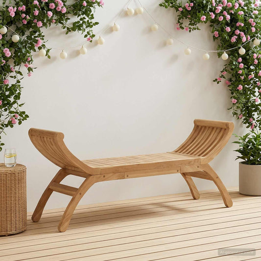 vidaXL Garden Bench 2 -Seater 126 cm Solid Teak Wood Natural - Brown