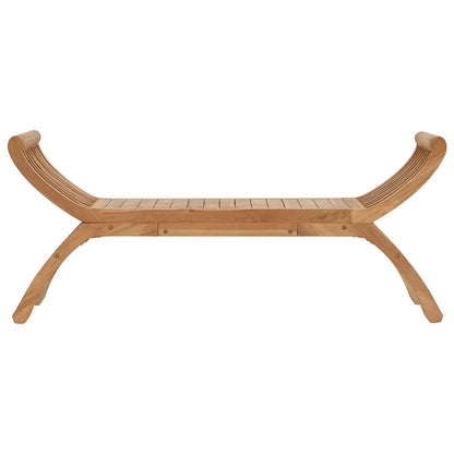 vidaXL Garden Bench 2 -Seater 126 cm Solid Teak Wood Natural - Brown