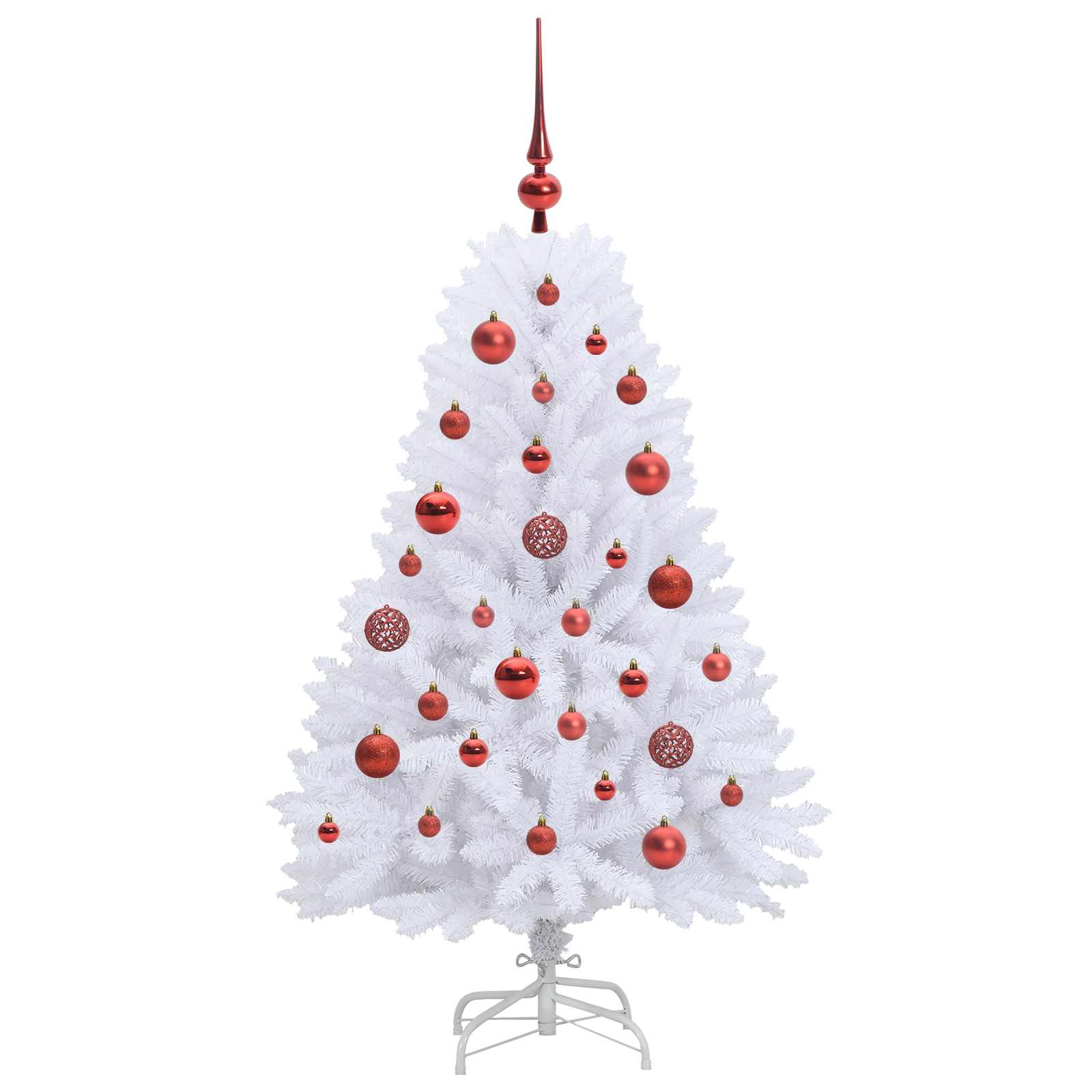 vidaXL Artificial Hinged Christmas Tree White 120 cm PVC and Steel - 52625