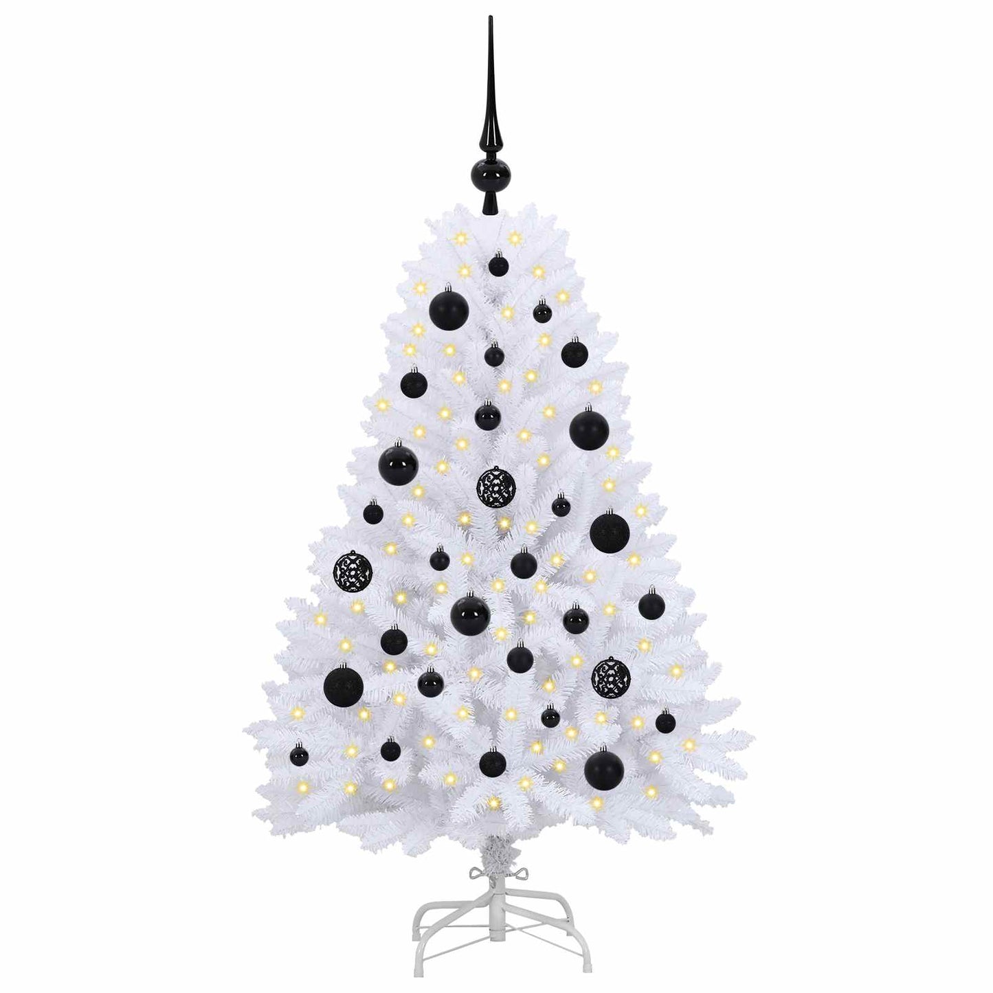 vidaXL Artificial Hinged Christmas Tree White 120 cm PVC and Steel - 52632