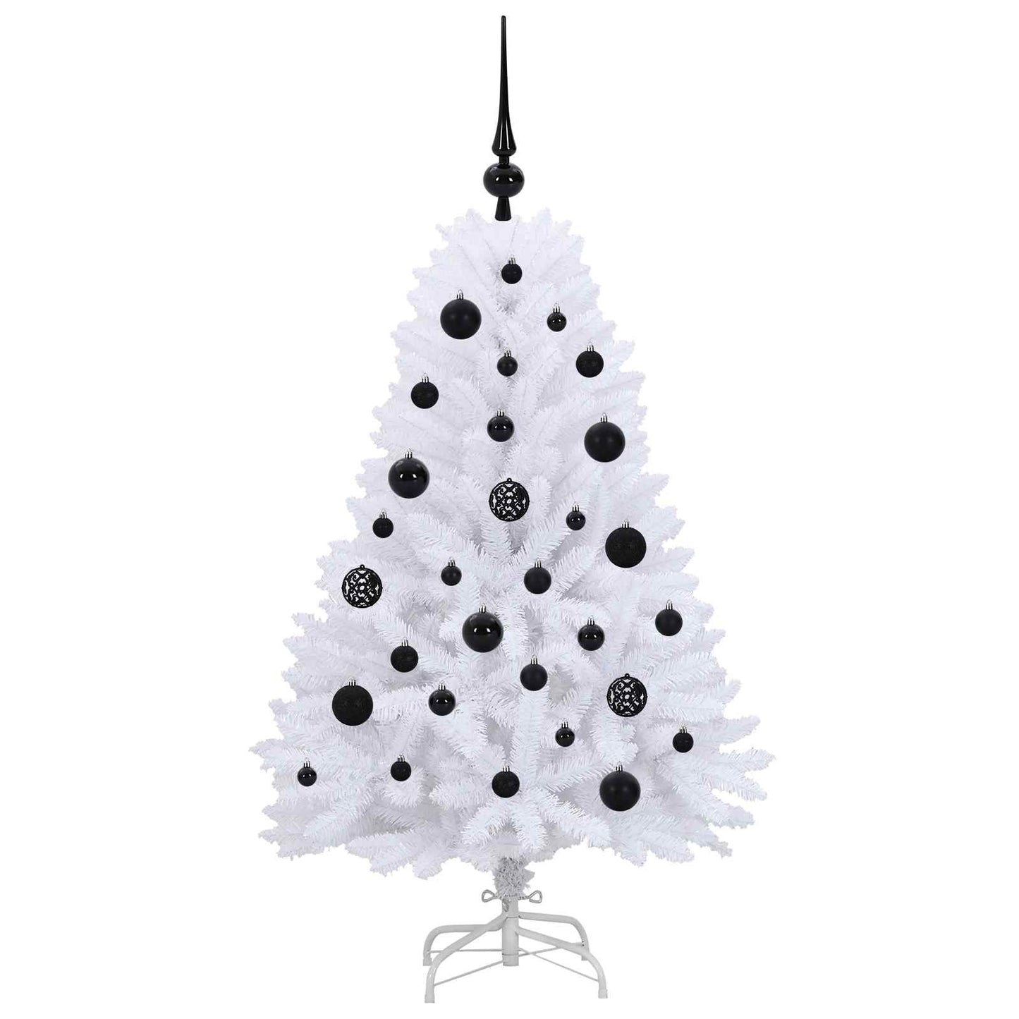 vidaXL Artificial Hinged Christmas Tree White 120 cm PVC and Steel - 52632