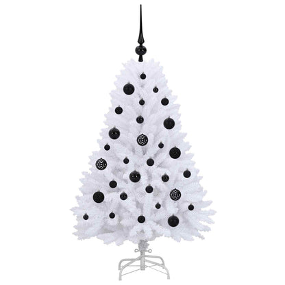 vidaXL Artificial Hinged Christmas Tree White 120 cm PVC and Steel - 52632