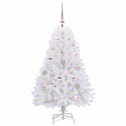 vidaXL Artificial Hinged Christmas Tree White 120 cm PVC and Steel - 52633