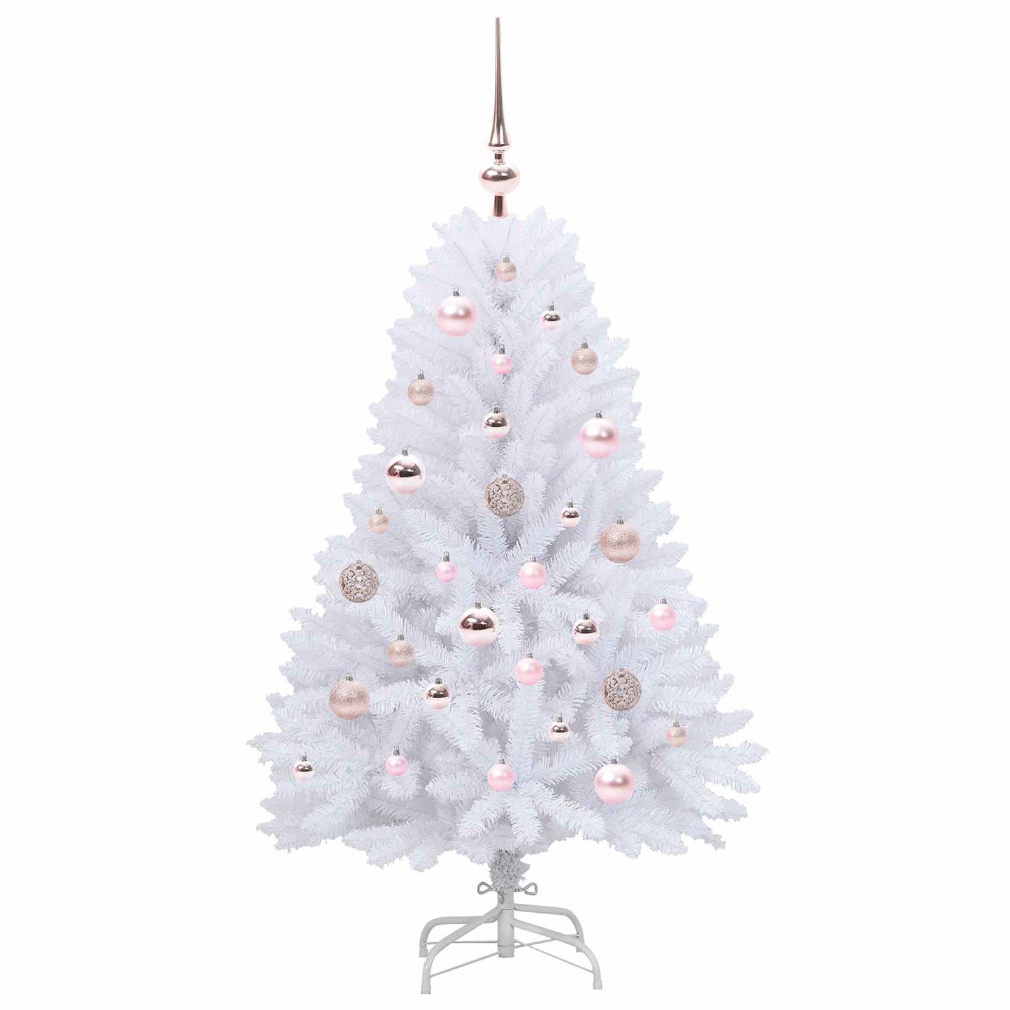 vidaXL Artificial Hinged Christmas Tree White 120 cm PVC and Steel - 52633