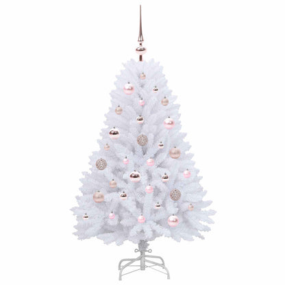 vidaXL Artificial Hinged Christmas Tree White 120 cm PVC and Steel - 52633