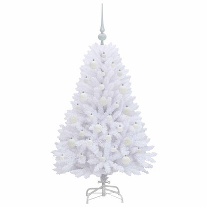 vidaXL Artificial Hinged Christmas Tree White 120 cm PVC and Steel - 52646