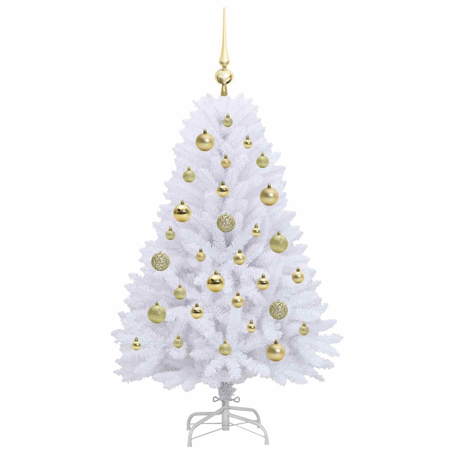 vidaXL Artificial Hinged Christmas Tree White 120 cm PVC and Steel - 52647