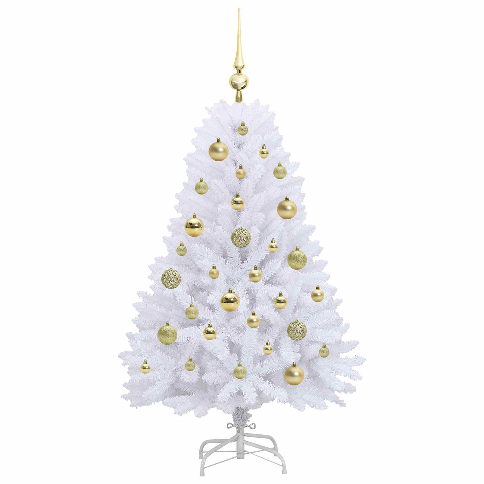 vidaXL Artificial Hinged Christmas Tree White 120 cm PVC and Steel - 52647