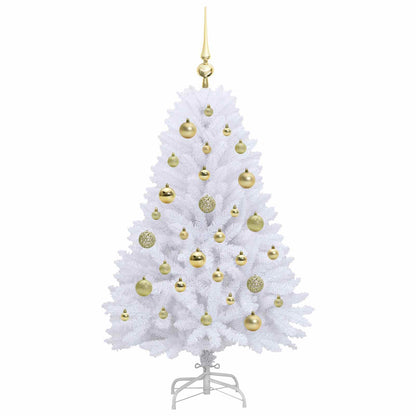 vidaXL Artificial Hinged Christmas Tree White 120 cm PVC and Steel - 52647