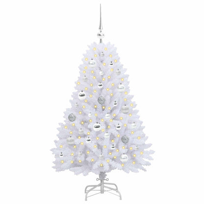 vidaXL Artificial Hinged Christmas Tree White 120 cm PVC and Steel - 52649