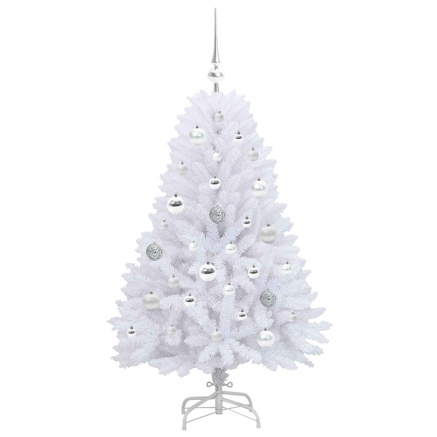 vidaXL Artificial Hinged Christmas Tree White 120 cm PVC and Steel - 52649