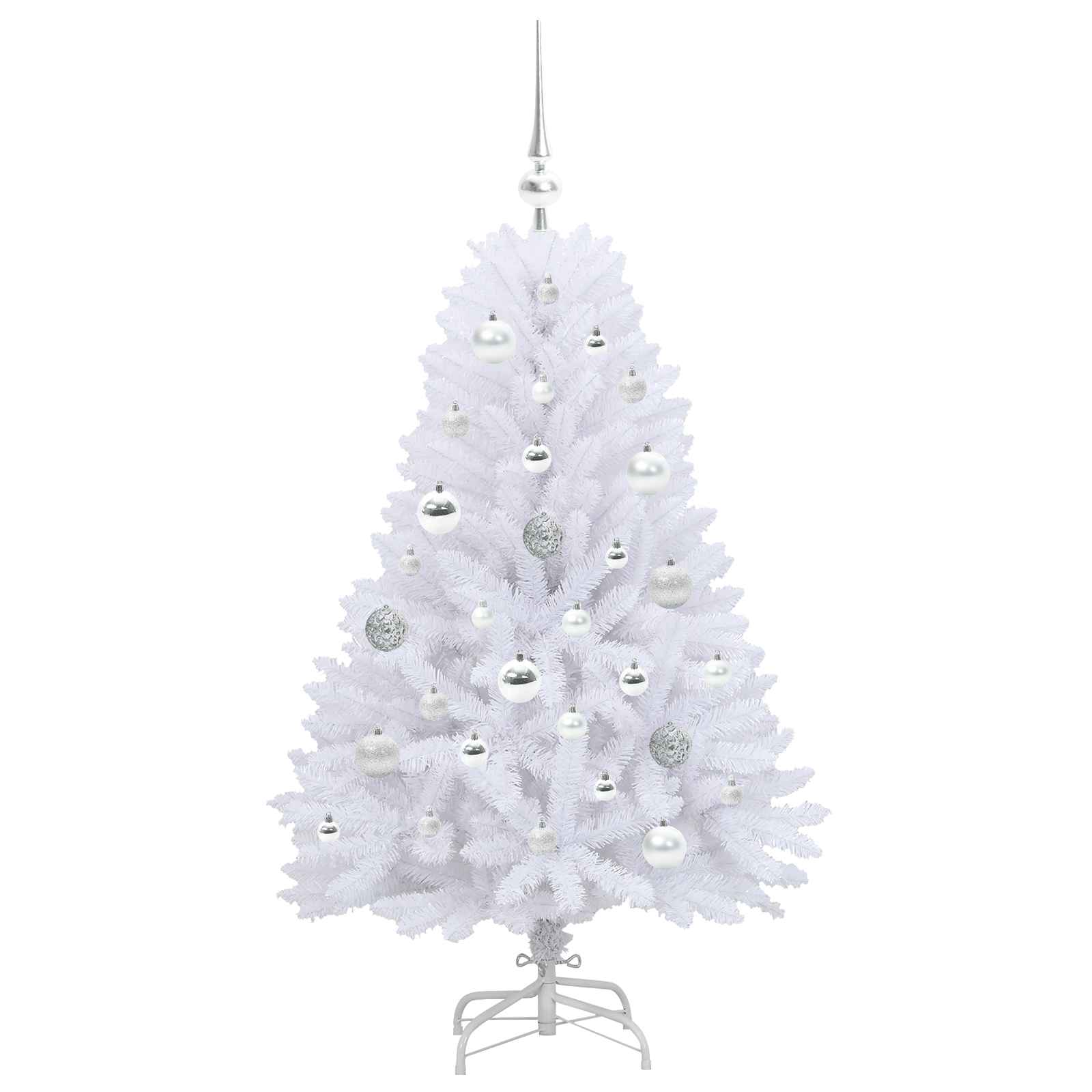 vidaXL Artificial Hinged Christmas Tree White 120 cm PVC and Steel - 52649