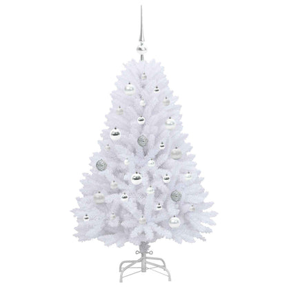 vidaXL Artificial Hinged Christmas Tree White 120 cm PVC and Steel - 52649