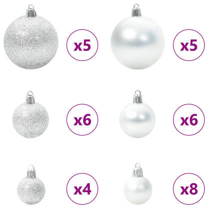 vidaXL Artificial Hinged Christmas Tree White 120 cm PVC and Steel - 52649