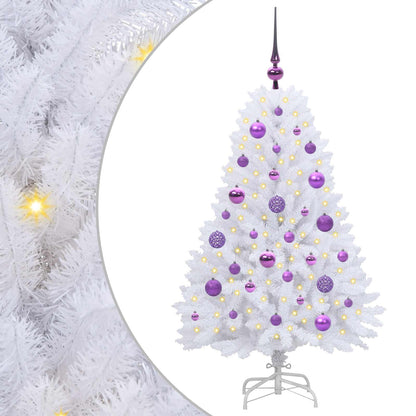 vidaXL Artificial Hinged Christmas Tree White 120 cm PVC and Steel - 52652
