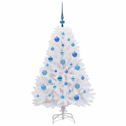 vidaXL Artificial Hinged Christmas Tree White 120 cm PVC and Steel - 52663