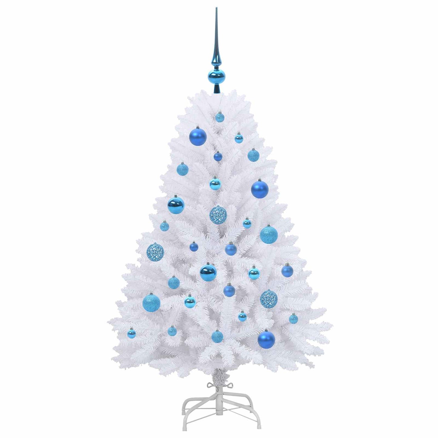 vidaXL Artificial Hinged Christmas Tree White 120 cm PVC and Steel - 52663