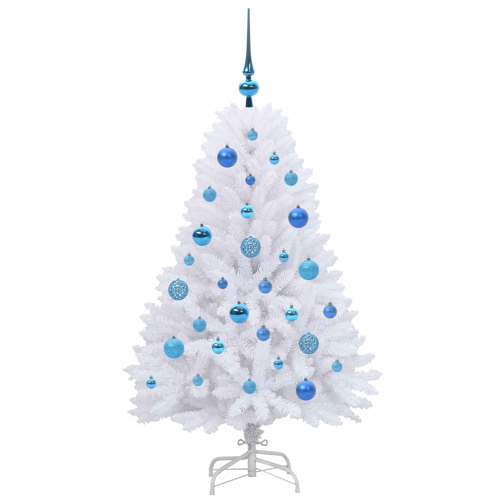 vidaXL Artificial Hinged Christmas Tree White 120 cm PVC and Steel - 52663