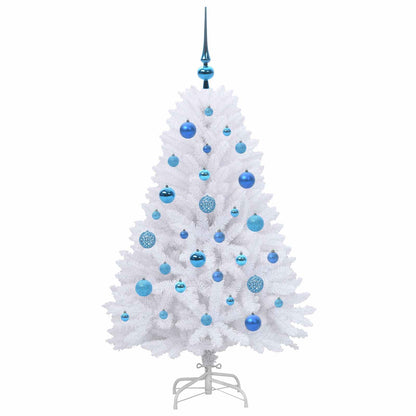 vidaXL Artificial Hinged Christmas Tree White 120 cm PVC and Steel - 52663