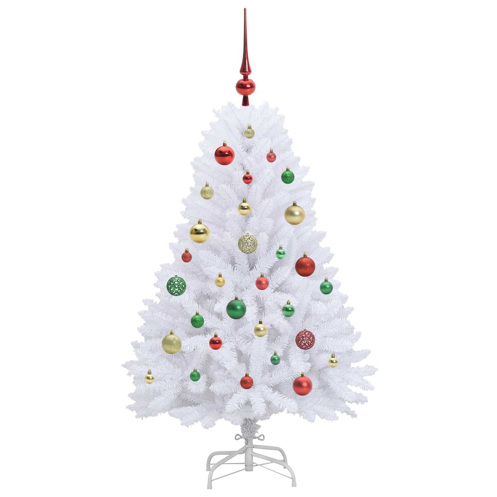 vidaXL Artificial Hinged Christmas Tree White 120 cm PVC and Steel - 52670