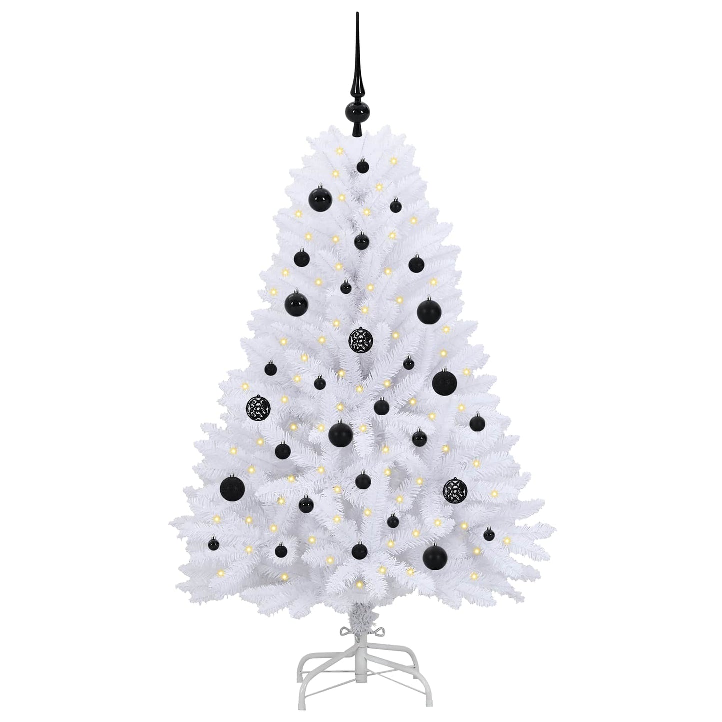 vidaXL Artificial Hinged Christmas Tree White 150 cm PVC and Steel - 52677