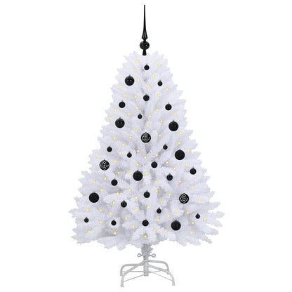 vidaXL Artificial Hinged Christmas Tree White 150 cm PVC and Steel - 52677