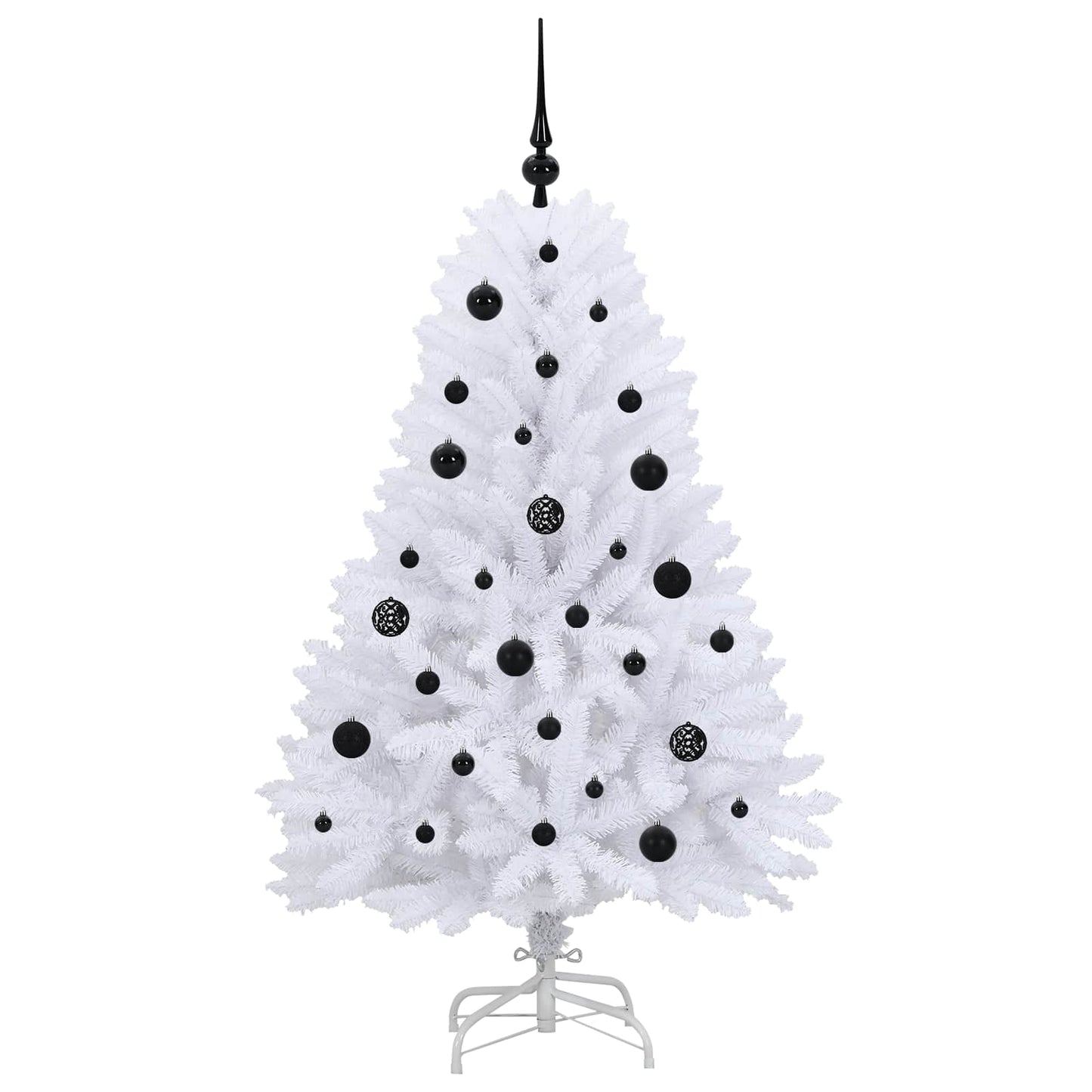 vidaXL Artificial Hinged Christmas Tree White 150 cm PVC and Steel - 52677