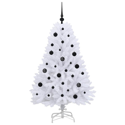 vidaXL Artificial Hinged Christmas Tree White 150 cm PVC and Steel - 52677