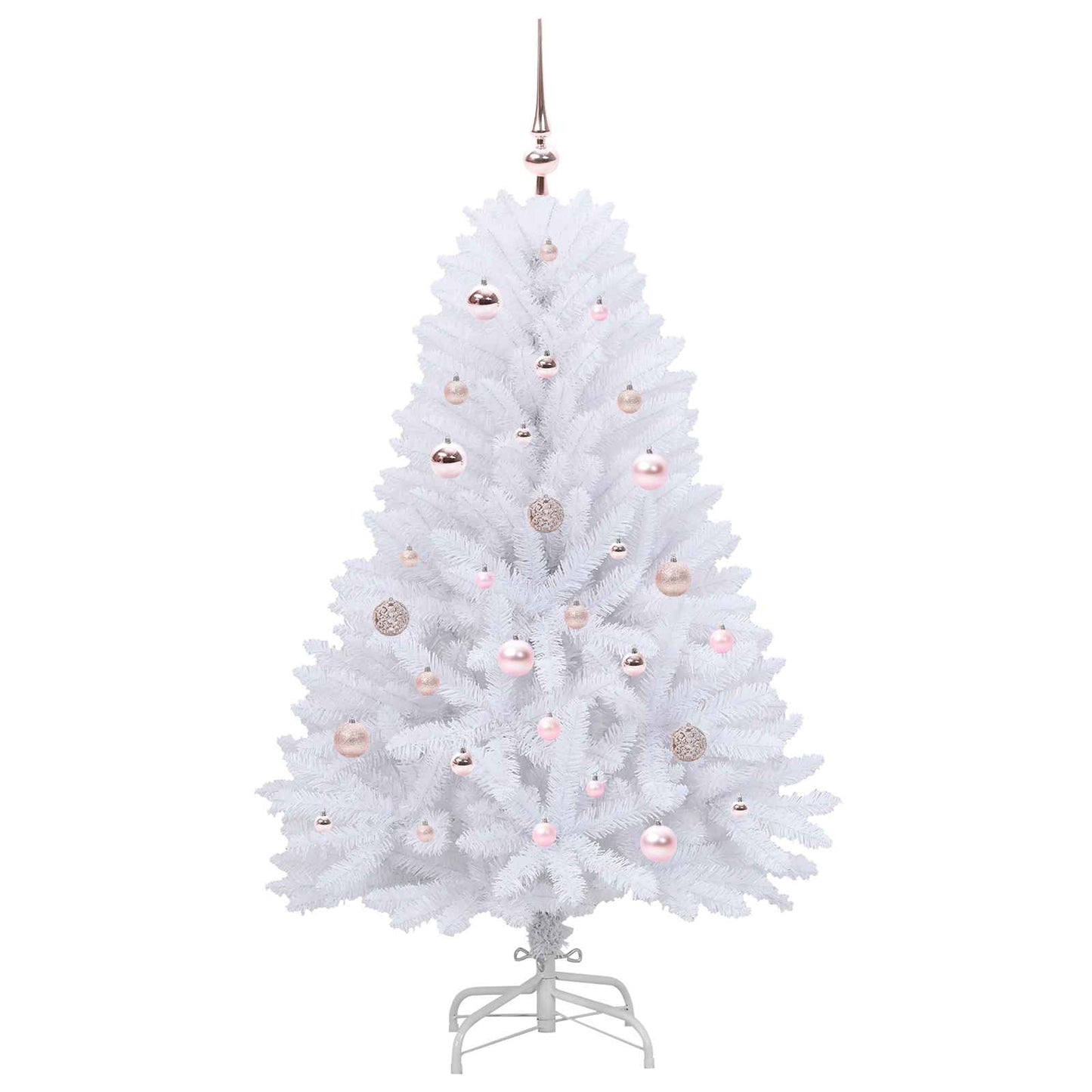 vidaXL Artificial Hinged Christmas Tree White 150 cm PVC and Steel - 52680