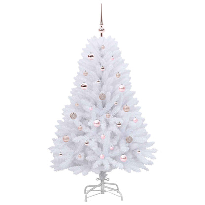 vidaXL Artificial Hinged Christmas Tree White 150 cm PVC and Steel - 52680
