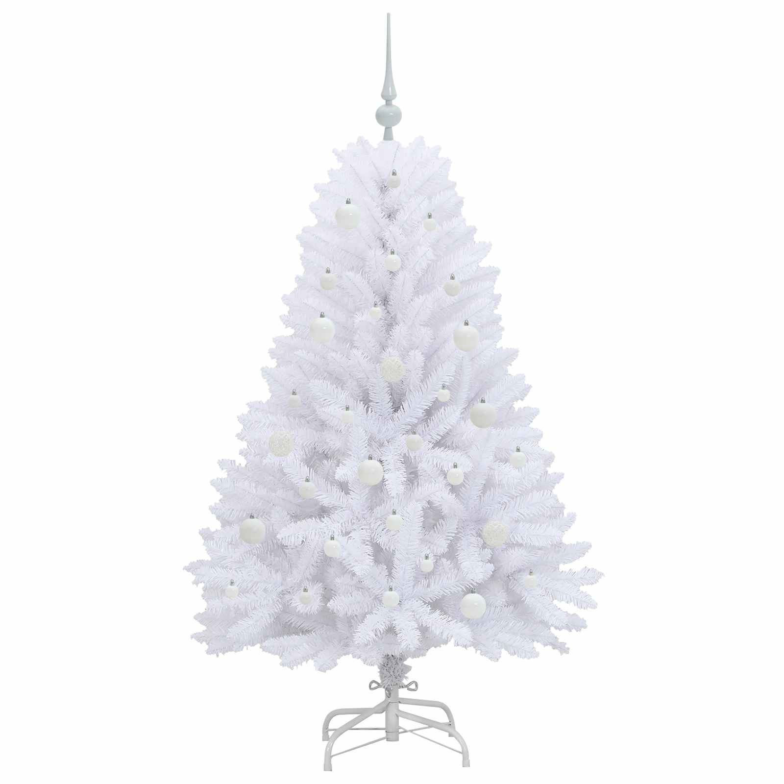 vidaXL Artificial Hinged Christmas Tree White 150 cm PVC and Steel - 52685
