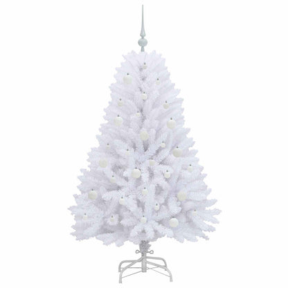 vidaXL Artificial Hinged Christmas Tree White 150 cm PVC and Steel - 52685