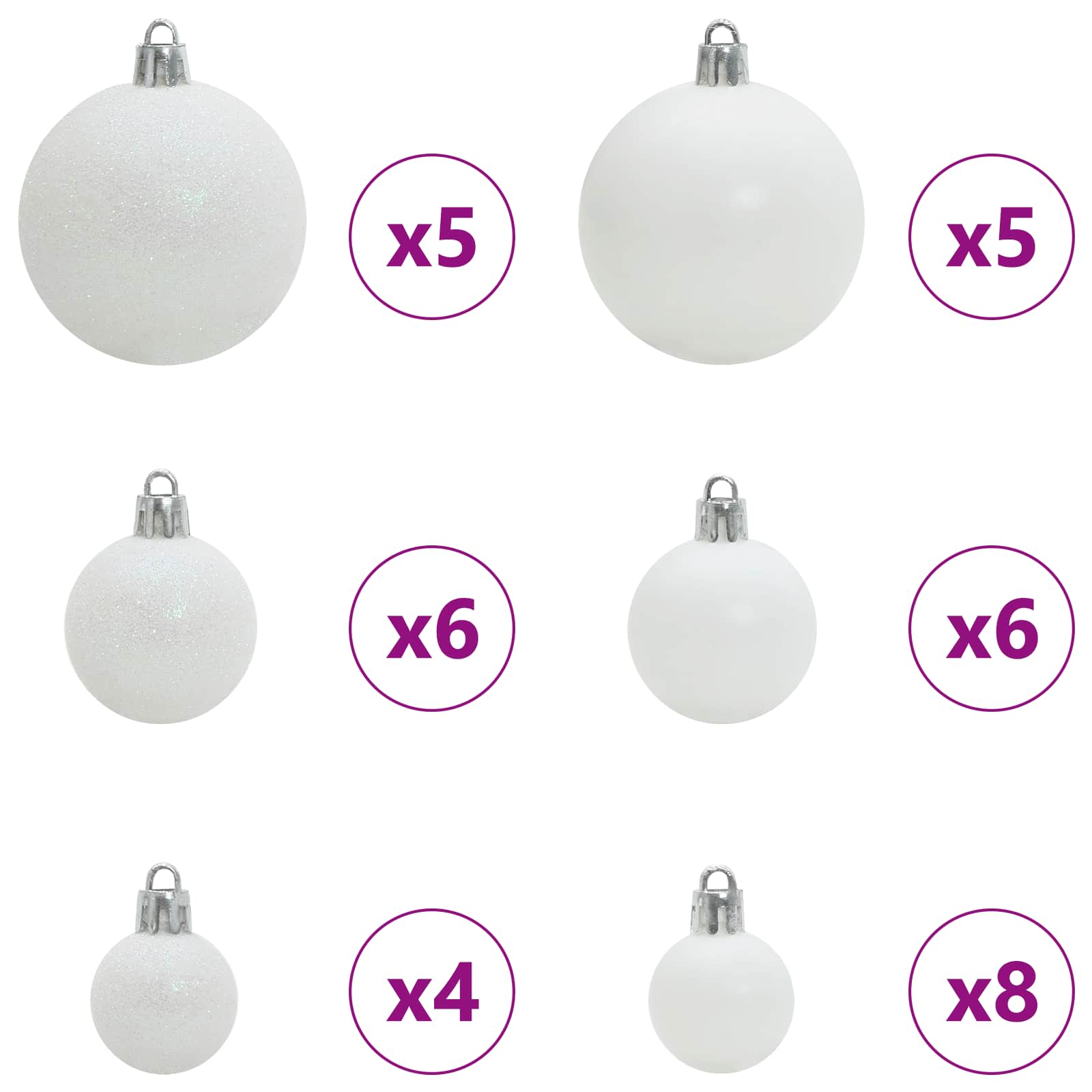 vidaXL Artificial Hinged Christmas Tree White 150 cm PVC and Steel - 52685