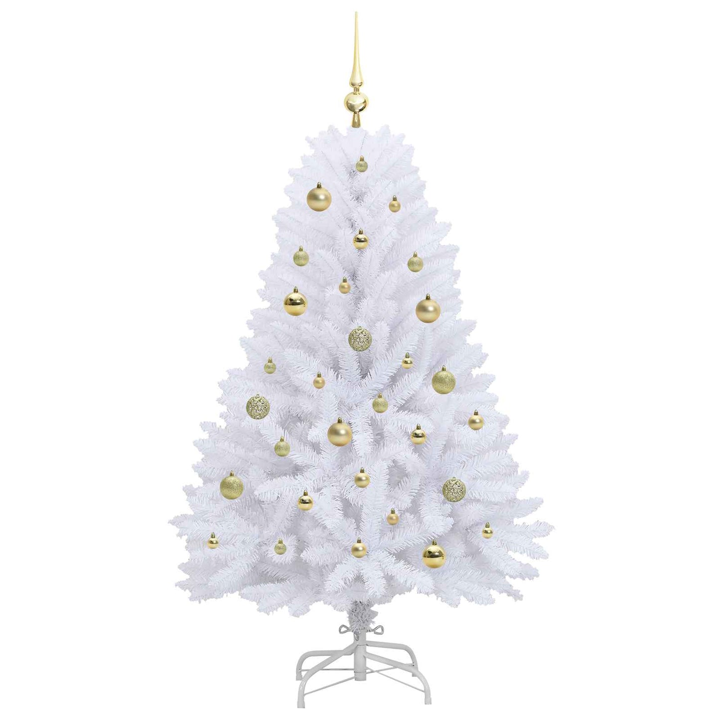 vidaXL Artificial Hinged Christmas Tree White 150 cm PVC and Steel - 52689