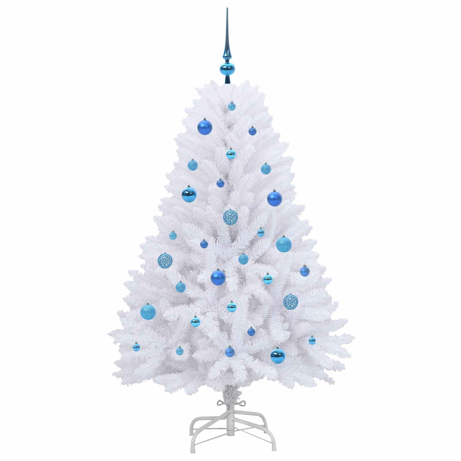 vidaXL Artificial Hinged Christmas Tree White 150 cm PVC and Steel - 52696