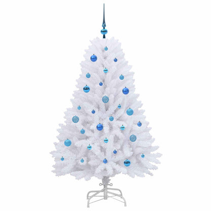 vidaXL Artificial Hinged Christmas Tree White 150 cm PVC and Steel - 52696