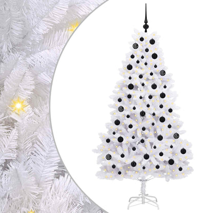 vidaXL Artificial Hinged Christmas Tree White 180 cm PVC and Steel - 52700