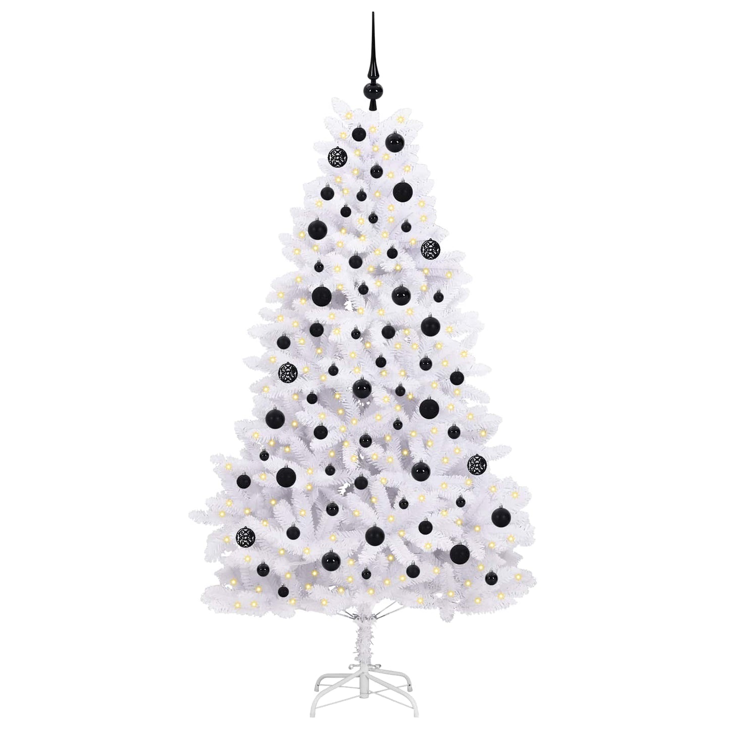 vidaXL Artificial Hinged Christmas Tree White 180 cm PVC and Steel - 52700