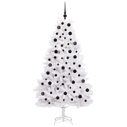 vidaXL Artificial Hinged Christmas Tree White 180 cm PVC and Steel - 52700