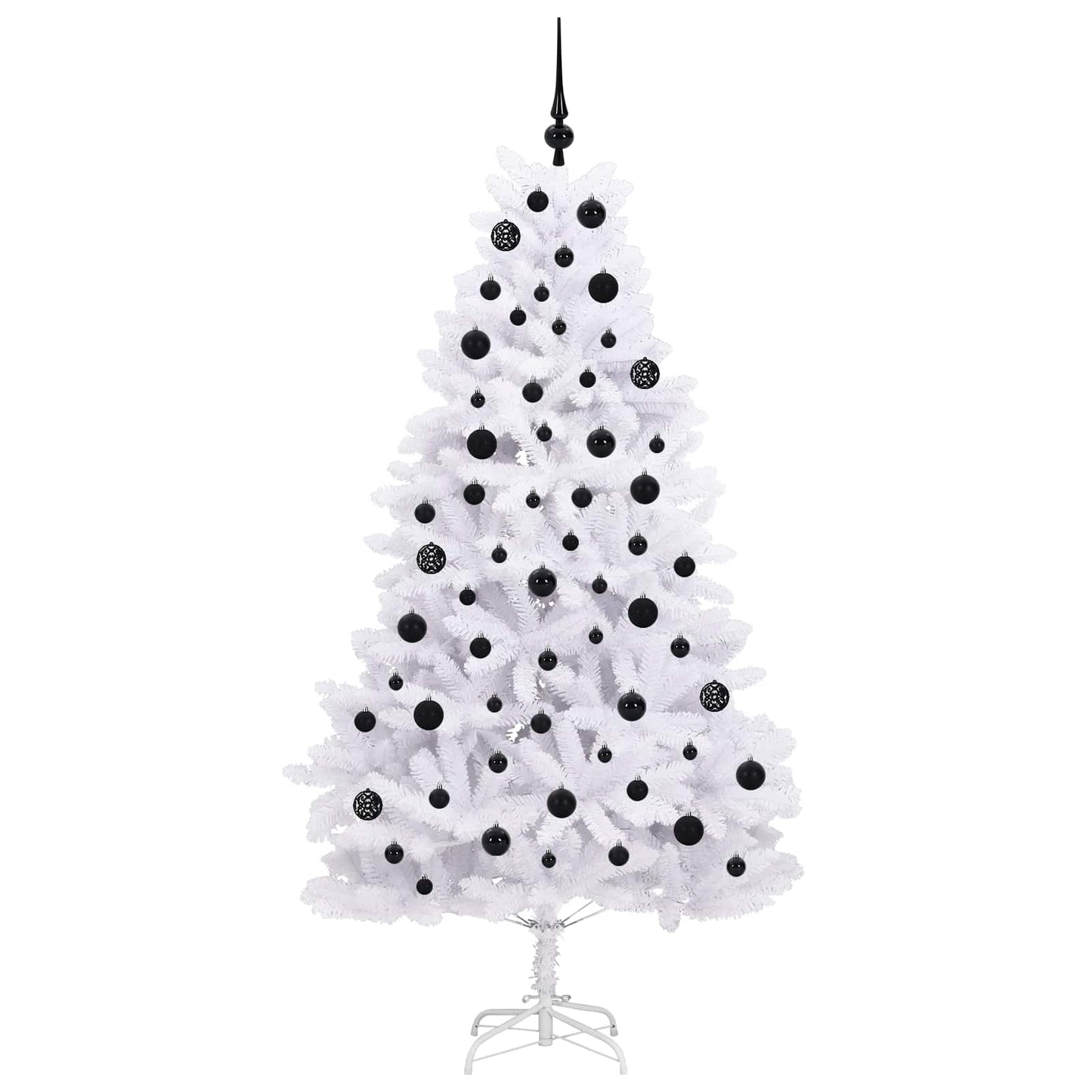 vidaXL Artificial Hinged Christmas Tree White 180 cm PVC and Steel - 52700