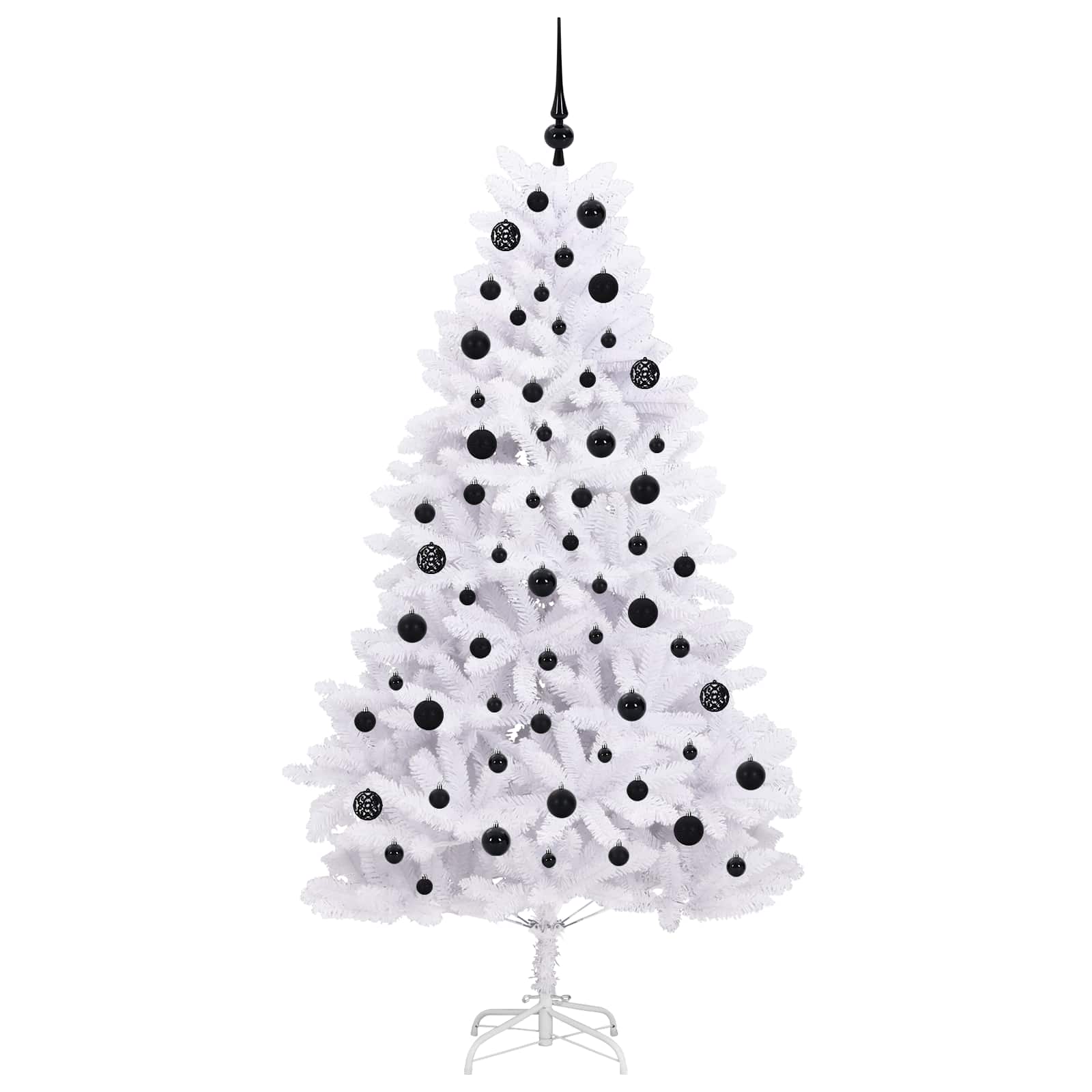 vidaXL Artificial Hinged Christmas Tree White 180 cm PVC and Steel - 52700