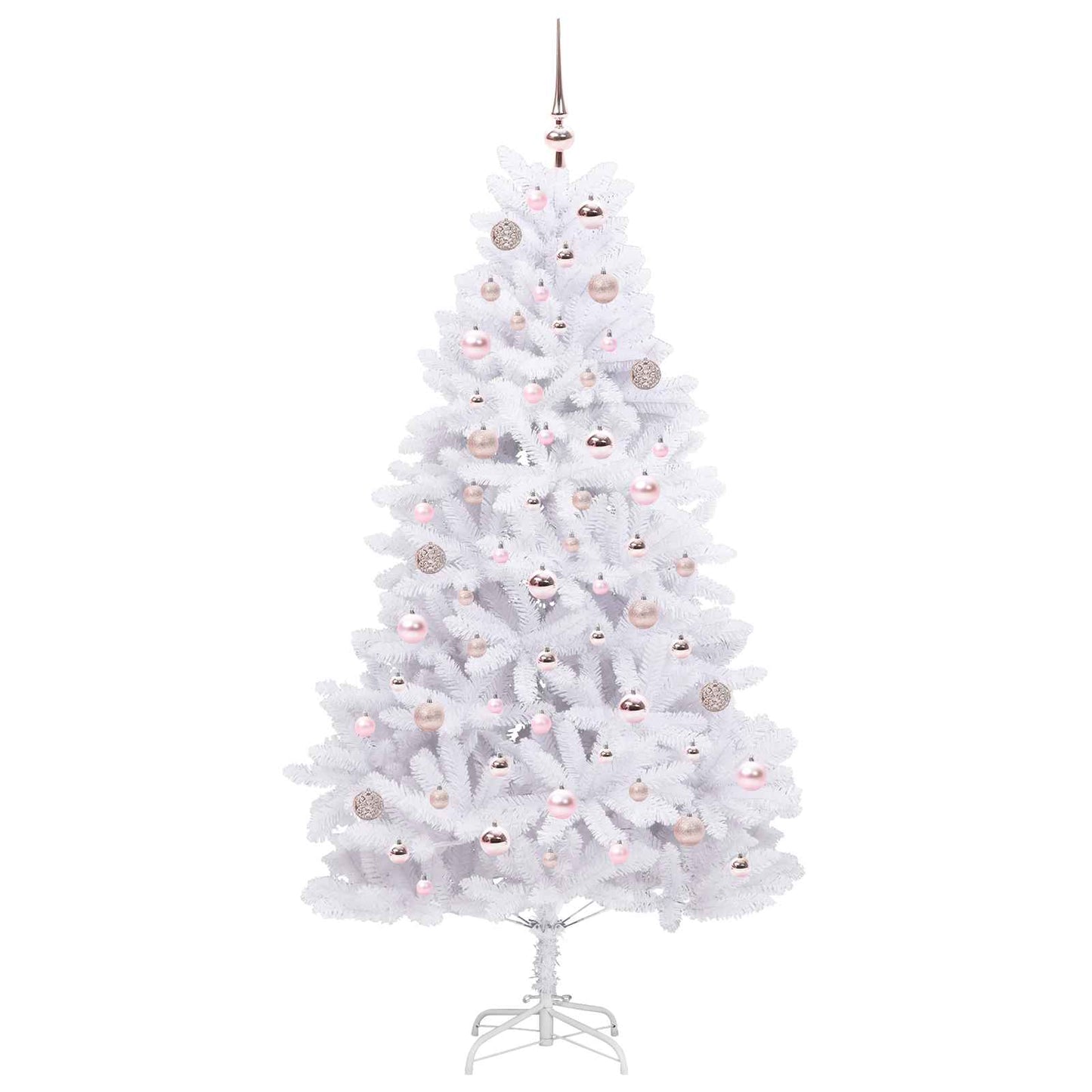 vidaXL Artificial Hinged Christmas Tree White 180 cm PVC and Steel - 52701