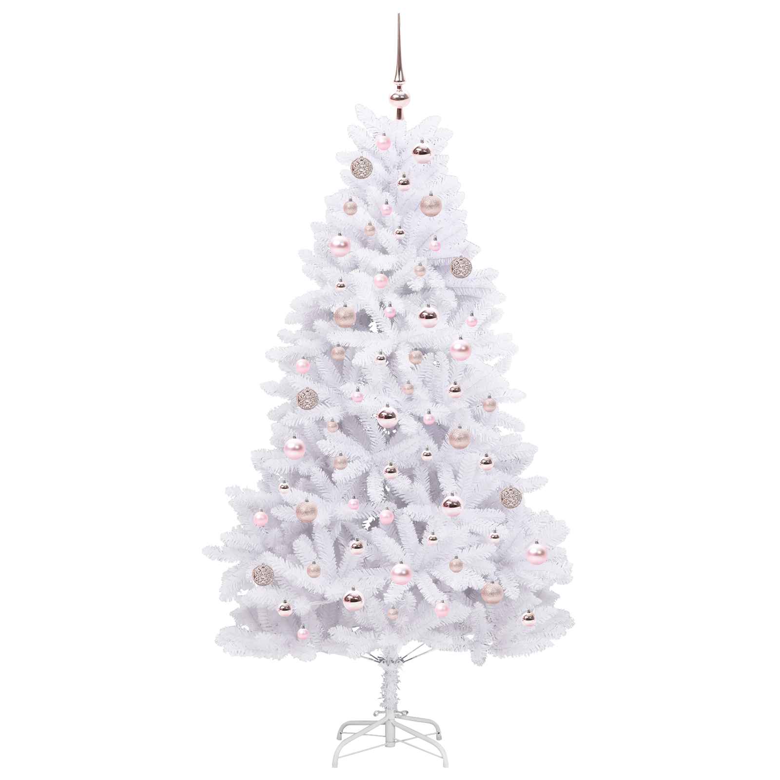 vidaXL Artificial Hinged Christmas Tree White 180 cm PVC and Steel - 52701