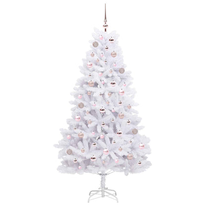 vidaXL Artificial Hinged Christmas Tree White 180 cm PVC and Steel - 52701